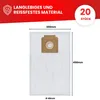 A vacuum cleaner bag with dimensions and quantity information. Produktbild-Vorschau