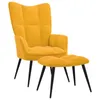 Relaxsessel mit Hocker Senfgelb Samt (Farbe: Gelb) Produktbild-Vorschau 1
