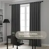 A home office or study room with a desk, chair, lamp, and curtains. Produktbild-Vorschau