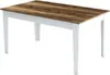 A table with a wooden top and white legs on a white background. Anteprima dell’immagine prodotto