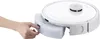A hand is shown inserting a dustbin into a white robot vacuum cleaner. Produktbild-Vorschau