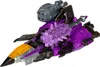 A toy jet fighter with purple and gray accents, shown from a slight angle against a white background. Podgląd zdjęcia produktu