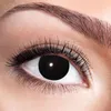 Schwarze Kontaktlinsen Black Witch weich 3 Monate haltbar Kostüm-Zubehör Halloween Fasching Karneval Mottoparty Produktbild-Vorschau