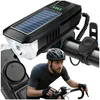 Luce LED da bicicletta a energia solare con campanello, 120 Anteprima dell’immagine prodotto 3