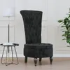 vidaXL Chaise rembourrée à haut dossier noir velours Voir les images du produit 2