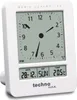 A white Technoline radio-controlled alarm clock with a digital display showing the date, day, and temperature, and an analog clock face. Anteprima dell’immagine prodotto