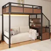 Letto a castello 90x200 cm con schienale in ecopelle, letto Anteprima dell’immagine prodotto 2