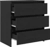 A black wooden chest of drawers with three drawers partially open. Náhled obrázku produktu