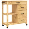 vidaXL Küchenwagen MONZA 84x40x88,5 cm Massivholz Kiefer Produktbild-Vorschau 1