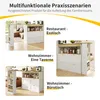 Collage of images showing a multifunctional bar cabinet in different room settings. Produktbild-Vorschau