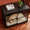 Hundekäfig Möbel, 119 cm Hundebox Möbel, 2 Türen, Schwarz | Produktbild-Vorschau 4