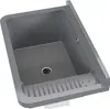 A gray sink basin with a ribbed drainboard. Anteprima dell’immagine prodotto