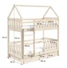 A diagram of a wooden bunk bed with dimensions indicated. Produktbild-Vorschau