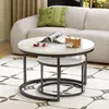 MODFU Runder Couchtisch,Satztische,2-in-1 Produktbild-Vorschau 2