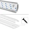 A collage showing a white PVC cable channel with adhesive backing and a separate image showing the channel profile and a screw. Podgląd zdjęcia produktu