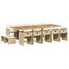 15-tlg. Garten-Essgruppe mit Kissen Beige Poly Rattan Produktbild-Vorschau 1