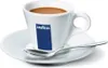 A Lavazza espresso cup and saucer with a spoon, on a white background. Produktbild-Vorschau
