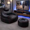 Gaming sitzsack + Fußhocker Kunstleder BANANAIR 100x110 rot Produktbild-Vorschau 10