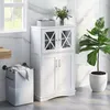 COSTWAY Armoire de salle de bain avec 4 portes et étagères Voir les images du produit 7