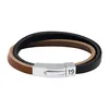 Armband Leder braun schwarz (Länge: 21cm) Produktbild-Vorschau 1