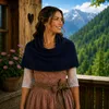 XL Strick Dreieckstuch - Schal  200 x 80 cm | Dunkelblau Produktbild-Vorschau 4