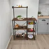 A kitchen shelf unit with various kitchen items on display. Voir les images du produit