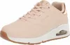 A single pink Skechers Uno Shimmer Away sneaker is shown from a side angle against a white background. Produktbild-Vorschau