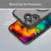 A close-up view of a phone case being placed onto a smartphone, highlighting camera protection. Produktbild-Vorschau