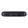 A black power bank with two USB-A ports and one USB-C port. Anteprima dell’immagine prodotto