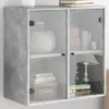 Wandschrank mit Glastüren Betongrau 68x37x68,5 cm Produktbild-Vorschau 2
