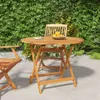 vidaXL Table de jardin pliante Ø 90x75 cm bois massif Voir les images du produit 8