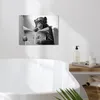 Wanddeko 40x30 cm - BadezimmerAffe mit Zeitung, Leinwand Produktbild-Vorschau 2
