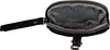 An open black coin purse with a zipper and a leather strap. Produktbild-Vorschau