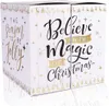 A white advent calendar box with gold and black lettering and Christmas-themed graphics. Produktbild-Vorschau