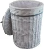 A white wicker laundry basket with a lid. Náhľad obrázku produktu