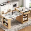 Îlot de cuisine avec table à rallonges pour 2 à 4 Voir les images du produit 1