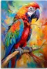 Leinwandbild Papagei Abstraktion Tiere 60x90 Feeby Bunt Produktbild-Vorschau 3