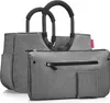 A gray reisenthel shopping bag with black handles and a separate gray pouch in front. Podgląd zdjęcia produktu
