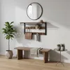 Relaxdays Wandgarderobe, 10 Haken, Ablage & Kleiderstange, Produktbild-Vorschau 3
