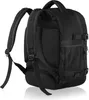 The back view of a black backpack is shown against a white background. Produktbild-Vorschau