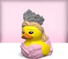 A 3D render of a Glinda the Good Witch inspired rubber duck toy, wearing a pink gown and a silver crown, against a pink and white background. Náhled obrázku produktu