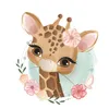 Sticker Kreis für Mädchen GIRAFFE Tier Schmetterling Blumen Produktbild-Vorschau 7