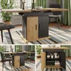 A collage of images showing a dining table with storage, chairs, and a plant in a room setting. Podgląd zdjęcia produktu