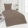 4 teilige Uni Bettwäsche 135 x 200 cm nougat Einfarbig Produktbild-Vorschau 2