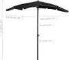 vidaXL Slnečník so stožiarom 200x130 cm čierny Náhľad obrázku produktu 5