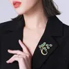 Brosche für Damen, Pfauenform, Kunst-Smaragd-Strass, Retro, Produktbild-Vorschau 4