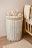D Vier Panier à linge Coffre à linge en osier rond blanc Voir les images du produit 5