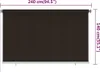 Store extérieur vidaXL 240 x 140 cm, marron, en PEHD Voir les images du produit 6
