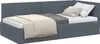 vidaXL Eckbettgestell mit Kopfteil Dunkelgrau 100 cm x 200 Produktbild-Vorschau 1