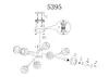 An exploded diagram showing the assembly of a chandelier. Podgląd zdjęcia produktu